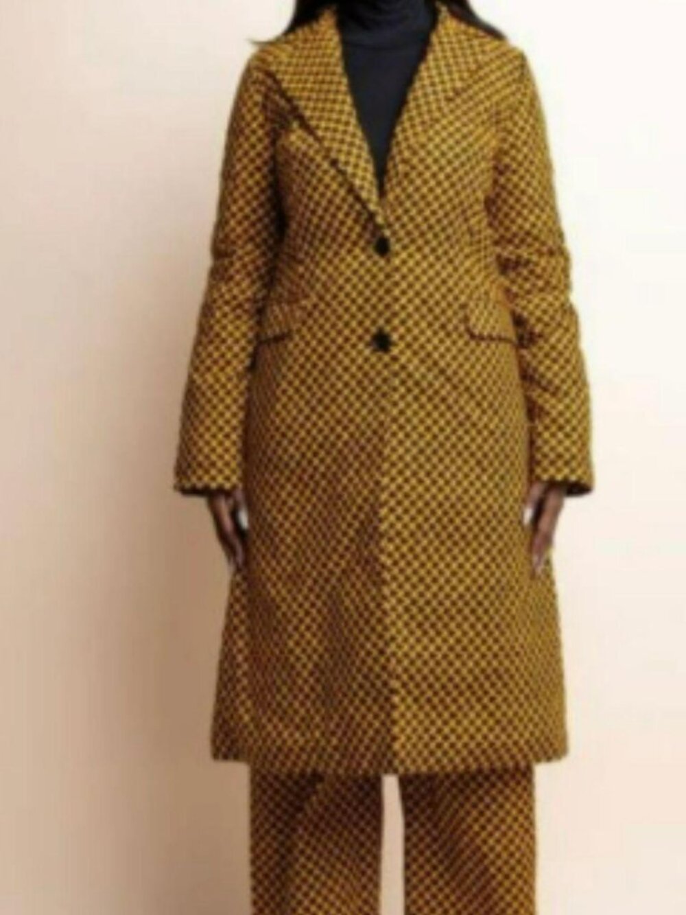 OFUURE Agbani African Print Trench Jacket Geometric Pattern Duster Coat Size XL